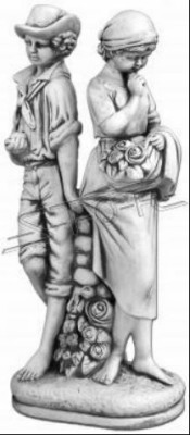 Paar 43cm Skulptur Design Figur Statue Garten Figuren Statuen