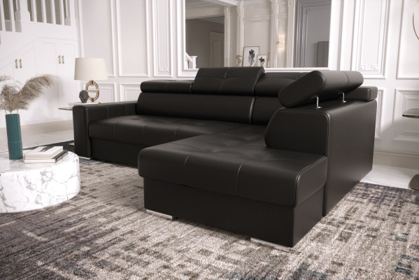Ecksofa L Form Couch Polsterung Wohnzimmer Couchen Sofas Modern Schwarz Design