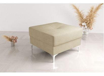 Hocker Textil Neu Modern Weiß Farbe Klein Design Stoff Fußhocker Pouffe Samt