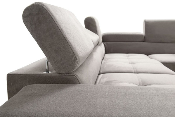 Sofa Couch Polsterung L-Form Wohnzimmer Design Ecke Leder Neu Beige Luxus