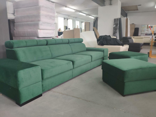 Design xxl Couchen Sofa 4 - Sitzer Couch Leder Polster Weiß Luxus Sofa Viersitz