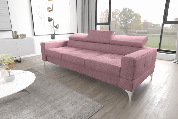 Dreisitzer Couch Polster Design Sofa Moderne 3er Sitz Zimmer Möbel Rosa Sofas