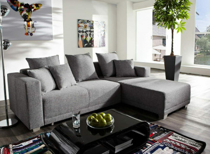 Ecksofa L Form Sofa Couch Polster Sofas Wohnlandschaft Stoffsofa Hocker Couchen