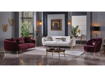 Luxus Wohnzimmergarnitur Moderne Edelstahlsofas Polstermöbel Dreisitzer