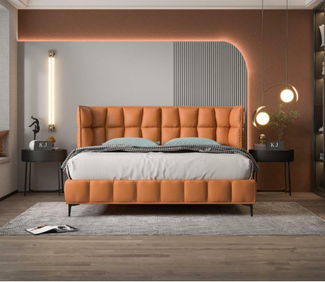 Bett Polster Design Luxus Hotel Betten Ehe 180x200cm Leder Doppel