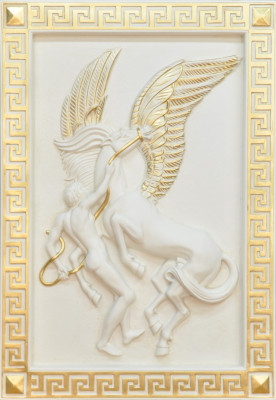 Pegasus Wandrelief Antik Stil Relief Wand Gemälde Antike Handarbeit Bild Pferd