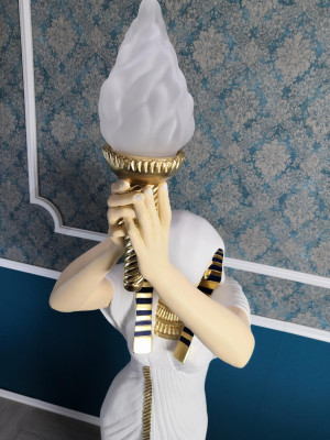 Design Stehleuchte Ägptische Frau Figur Steh Lampe Leuchten Steh Lampen Figur