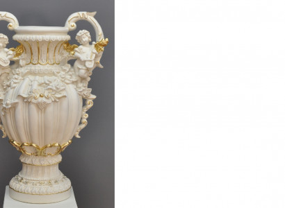 Design Blumen Topf Dekoration XXL Vase Vasen Handarbeit Deko Kelch Pokal 70cm