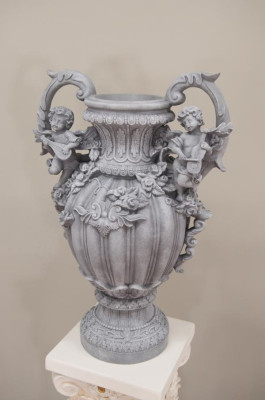 Design Blumen Topf Dekoration XXL Vase Vasen Handarbeit Deko Kelch Pokal 70cm