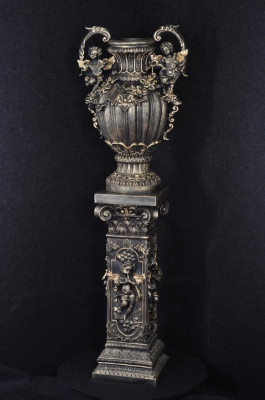 Design Blumen Topf Dekoration XXL Vase Vasen Handarbeit Deko Kelch Pokal 70cm