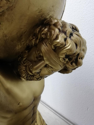 Antik Stil Klassischer Globus Atlas Minibar Bar Wein Regal Statue Skulptur Deko