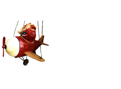 Design Clown im Flugzeug Figur Statue Skulptur Figuren Skulpturen Deko P5019