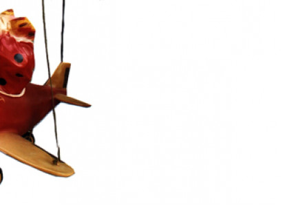 Design Clown im Flugzeug Figur Statue Skulptur Figuren Skulpturen Deko P5019