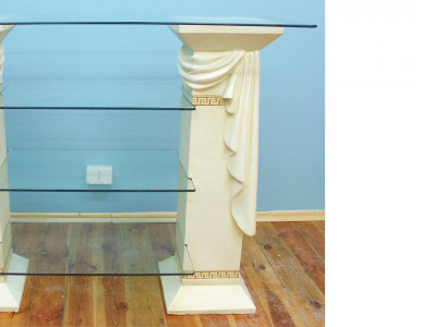 Design Vitrine Regal Glas Säule Schrank Vitrinen Regale Schrank Medusa Sideboard