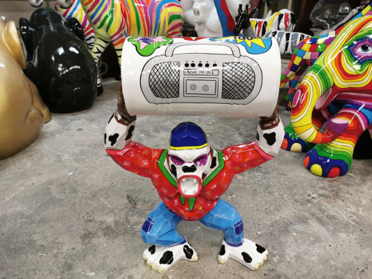 Statuen Dekoration Deko Gorilla Garten Neu Designer Figur Statue Moderne Figuren