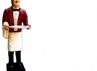 Kellner Figur Statue Skulptur Figuren Skulpturen Dekoration Servier Ständer Neu