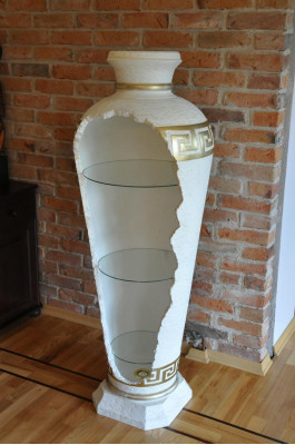 xxl Medusa Antik Stil Vitrine Bar Boden Vase Schrank Vintrinen Säule 153cm Neu