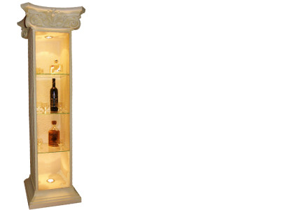 XXL Vitrine Bar Regal Glas Bodenfase Schrank Vitrinen Säule Wohnzimmer 1851 Neu