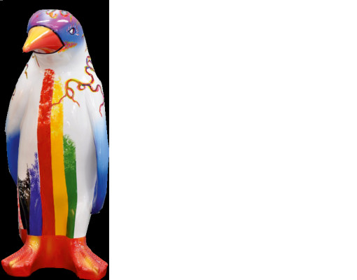 Design Luxus Figur Skulptur Handarbeit Pinguin Tier Skulpturen XXL 67cm Figuren