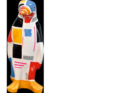 XXL Designer Figur Handarbeit Bemalt Figuren Skulptur Statue Skulpturen Pinguin