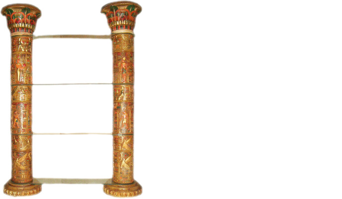 Regal Glas Vitrine Ägyptische Regale Vitrinen XXL Säulen 240cm Säule Ägypten Neu