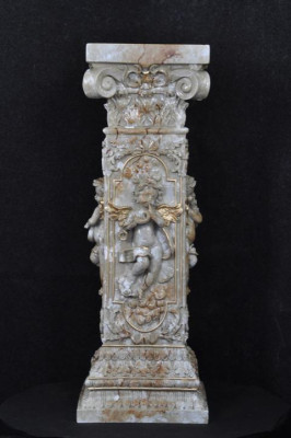 Design Säule Amoretten Skulpturen Figuren Dekoration Deko Ständer Blumen Sockel