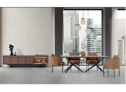 Esszimmer Modernen Set Tisch 4x Stuhle Anrichte Luxus Designer Set