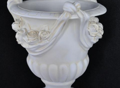 Design Blumen Topf Dekoration XXL Vase Vasen Handarbeit Deko Kelch Pokal 0857