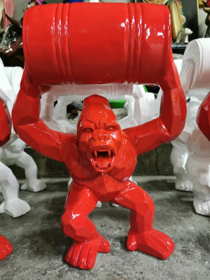 Statuen Dekoration Deko Gorilla Garten Neu Designer Figur Statue Moderne Figuren