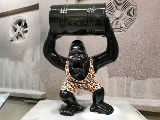 Designer Figur Statue Moderne Figuren Statuen Dekoration Deko Gorilla Garten Neu