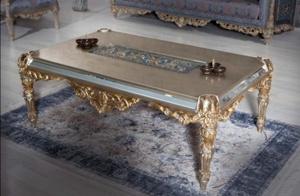 Barock Sofa Chesterfield 3+1 Sitzer Couchtisch Sofagarnitur Möbel Polster