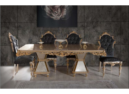 Französische Essgarnitur Sofa 4x Stühle Esszimmer Garnitur Möbel 5tlg. Set