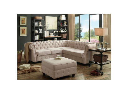 Chesterfield Couch Polster Sofas Klassischer Textil Schaffhau Dekor Ecksofa