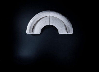 Halbrundes Polstersofa U-Form Couch Wohnzimmer Einrichtung Modern Sofa