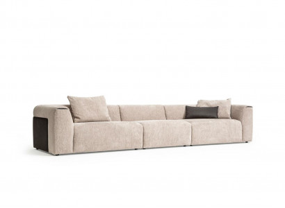 Beiges Sofa Wohnzimmer Polstermöbel Fünsitzer Designer Luxus Möbel Neu