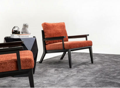 Sessel 1Sitzer Textil Wohnzimmer Luxus Polster Sitzer Neu Modern Design