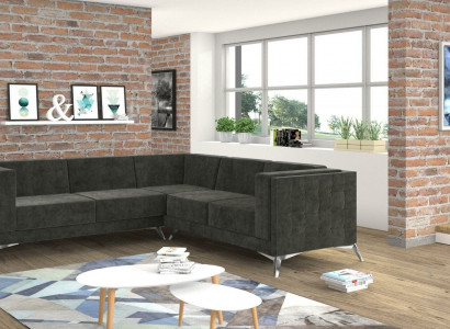 Wohnlandschaft Ecksofa L-Form Sofa Couch Deko Design Couch Textil Modern