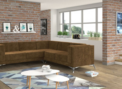 Design Ecksofa Sofa Lform Couch Polster Klassische Couchen Eck Sofas Braun Neu