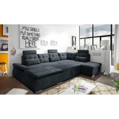 Ecksofa UForm Sofa Wohnlandschaft Garnitur Polster Bettfunktion Schlafsofa