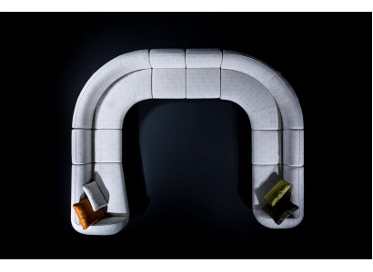Sofa U-Form Luxus Wohnzimmer Design Modern Textil Wohnlandschaft Couch