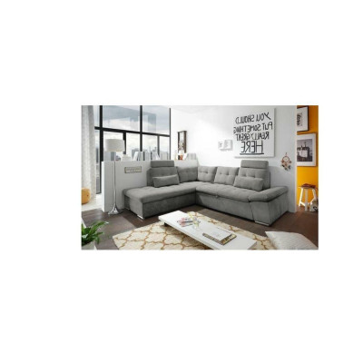 Design Ecksofa L-Form Sofa Couch Bettfunktion Polster Schlafsofa Textil