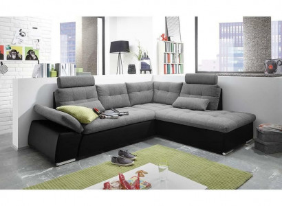Ecksofa L-Form Sofa Couch Design Polster Modern Leder Textil Bettfunktion