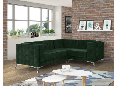 Ecksofa L Form Sofa Couch Design Couchen Polster Textil Modern Eck Garnitur Grün