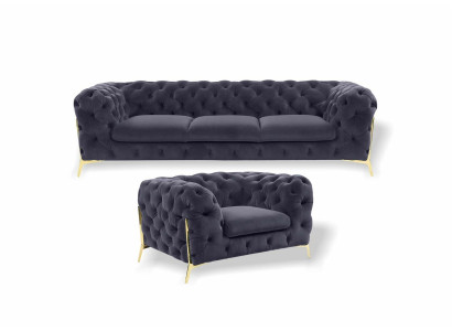 Italien Möbel Sofagarnitur 3+1 Sitzer Design Sofa Polster Couchen Chesterfield