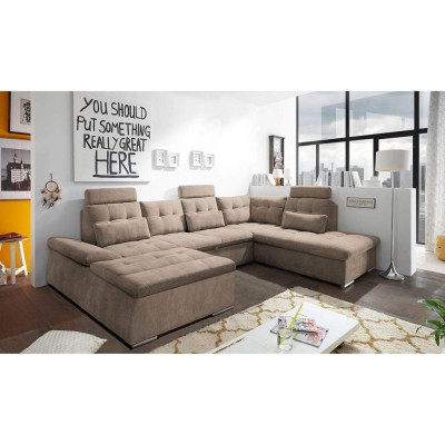Bettfunktion Ecksofa U-Form Sofa Couch Design Couch Polster Textil Modern