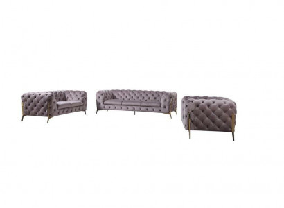 Designer Chesterfield Sofagarnitur Sofa Couch Polster Set 321 Sitzgarnitur Neu