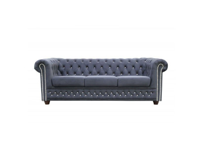 Chesterfield Sofagarnitur Sofa 3+1+1 Polster Couch Sofas Sitz Kristallsteine