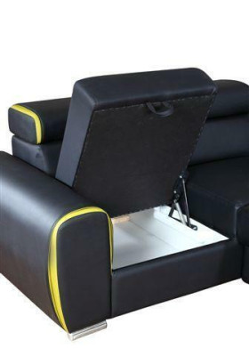 Design Ecksofa L-form Bettfunktion Couch Leder Textil Sofas Couchen