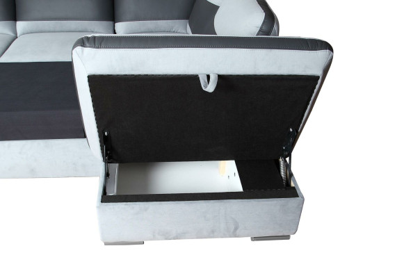 Ecksofa Eck Wahl Leder Stoff Polster Textil Bett Kasten Couch Sofa Ecke