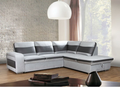 Ecksofa Eck Wahl Leder Stoff Polster Textil Bett Kasten Couch Sofa Ecke